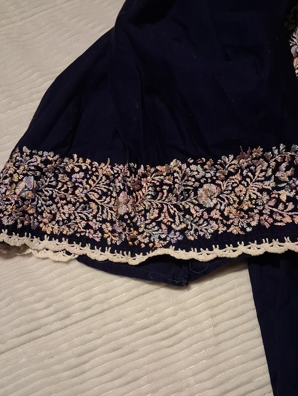 Mexican Dress With Floral Embroidering